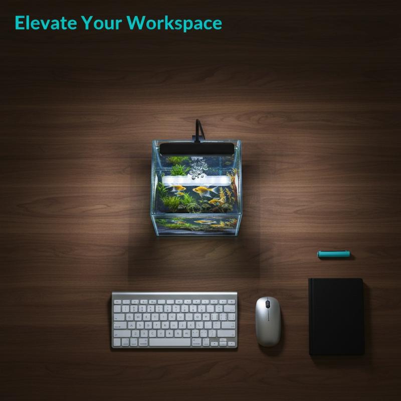 Fish Aquarium Home - Luminária USB para Aquário com Clipe,