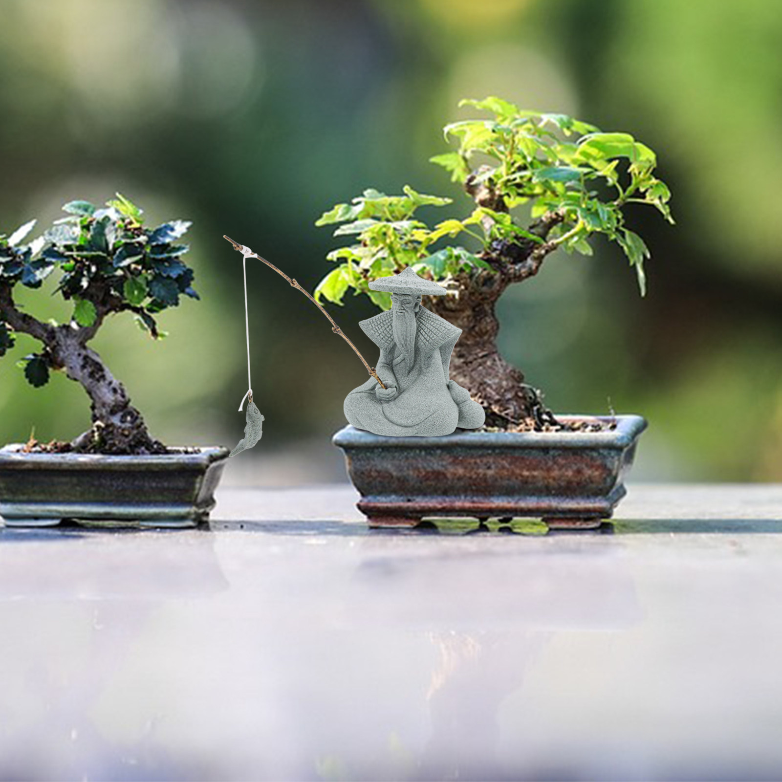 Mini Estátua de Pescador em Re - Aquarium Decor avaliação e preço