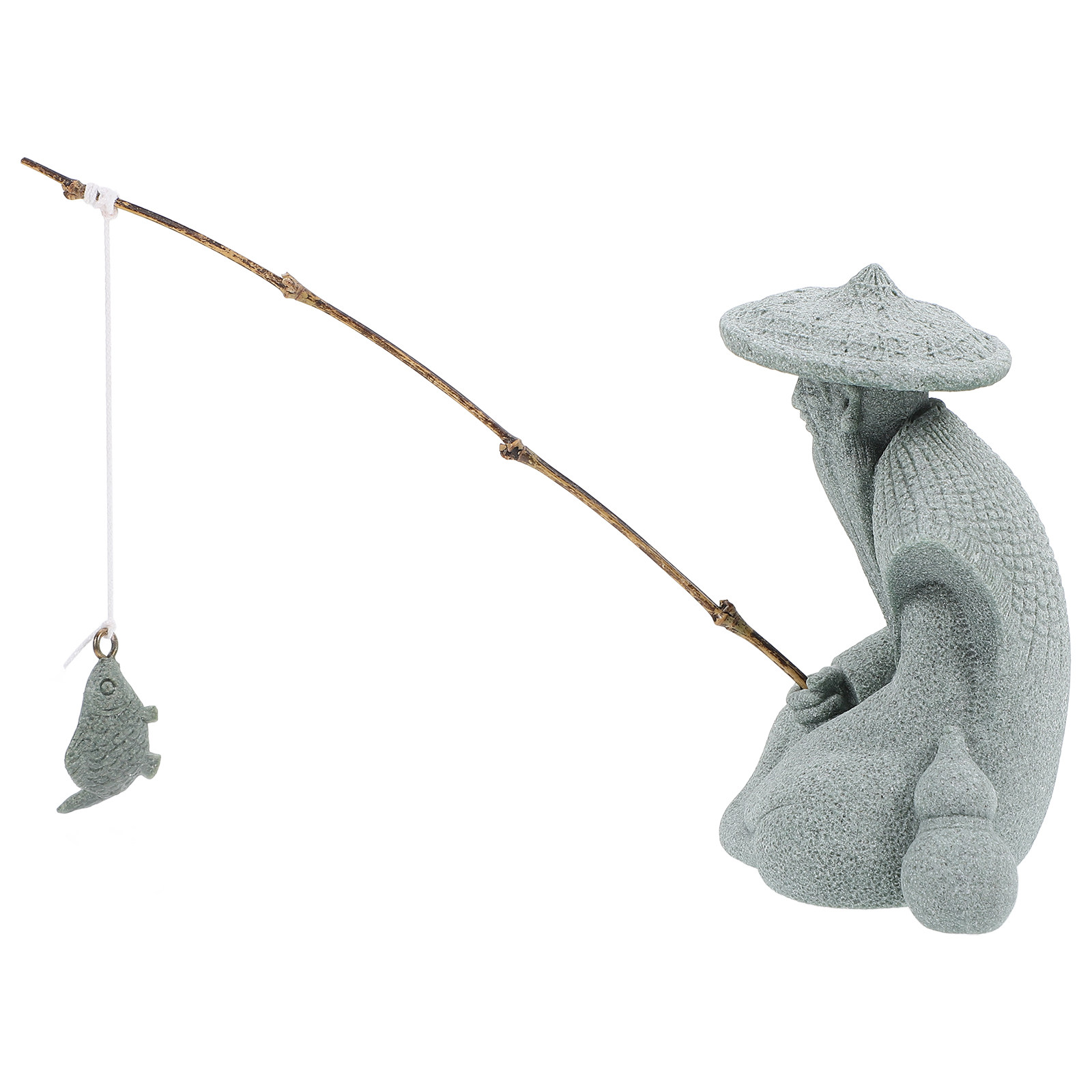 Mini Estátua de Pescador em Re - Aquarium Decor avaliação e preço