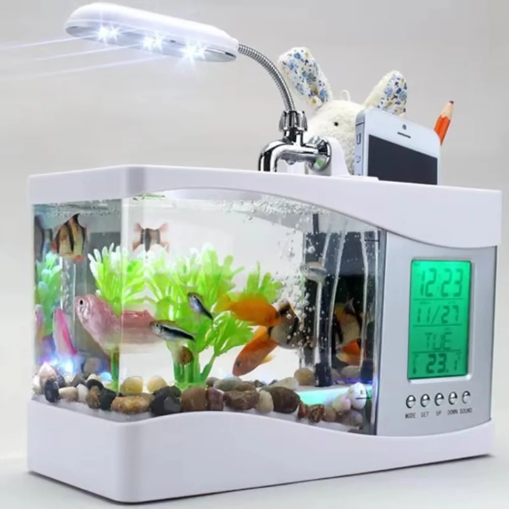Aquário Mini tanque de peixes  - Aquarium Light avaliação e preço