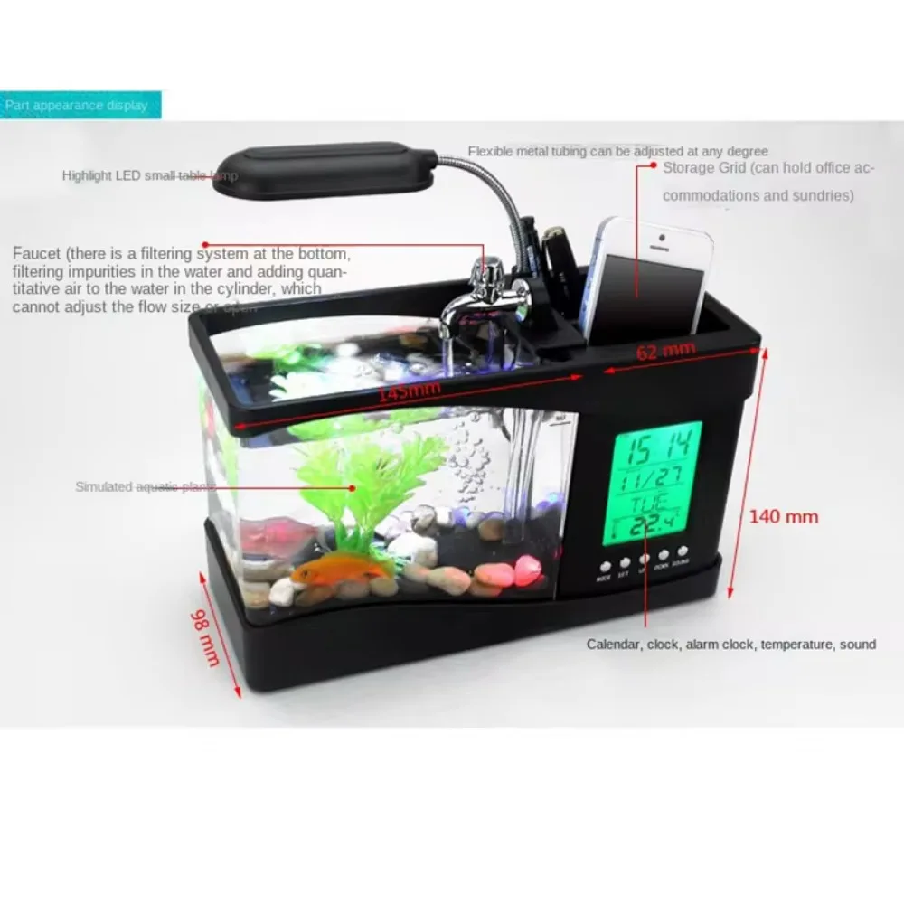 Aquário Mini tanque de peixes  - Aquarium Light avaliação e preço
